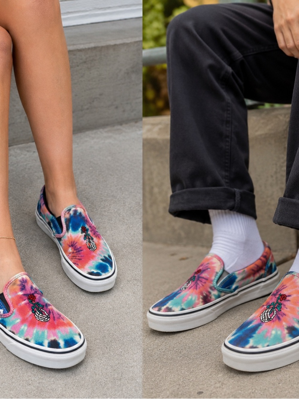Vans Classic Slip-On Tie Dye Rose Sneakers Men’s 5.5 Women’s 7